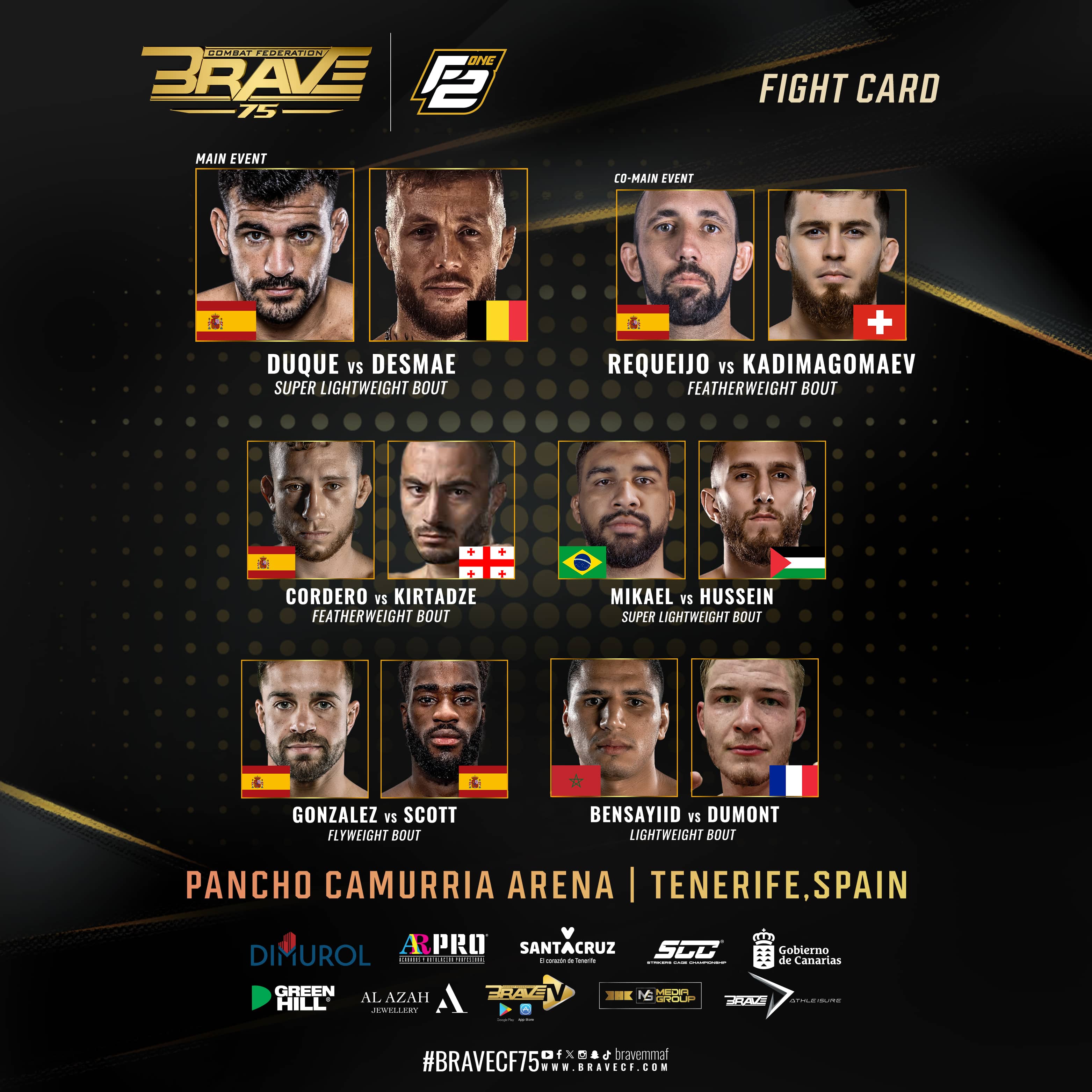 Brave CF set for Spain, Brazil, and Bahrain in busy finish to 2023 –  Fighters Only