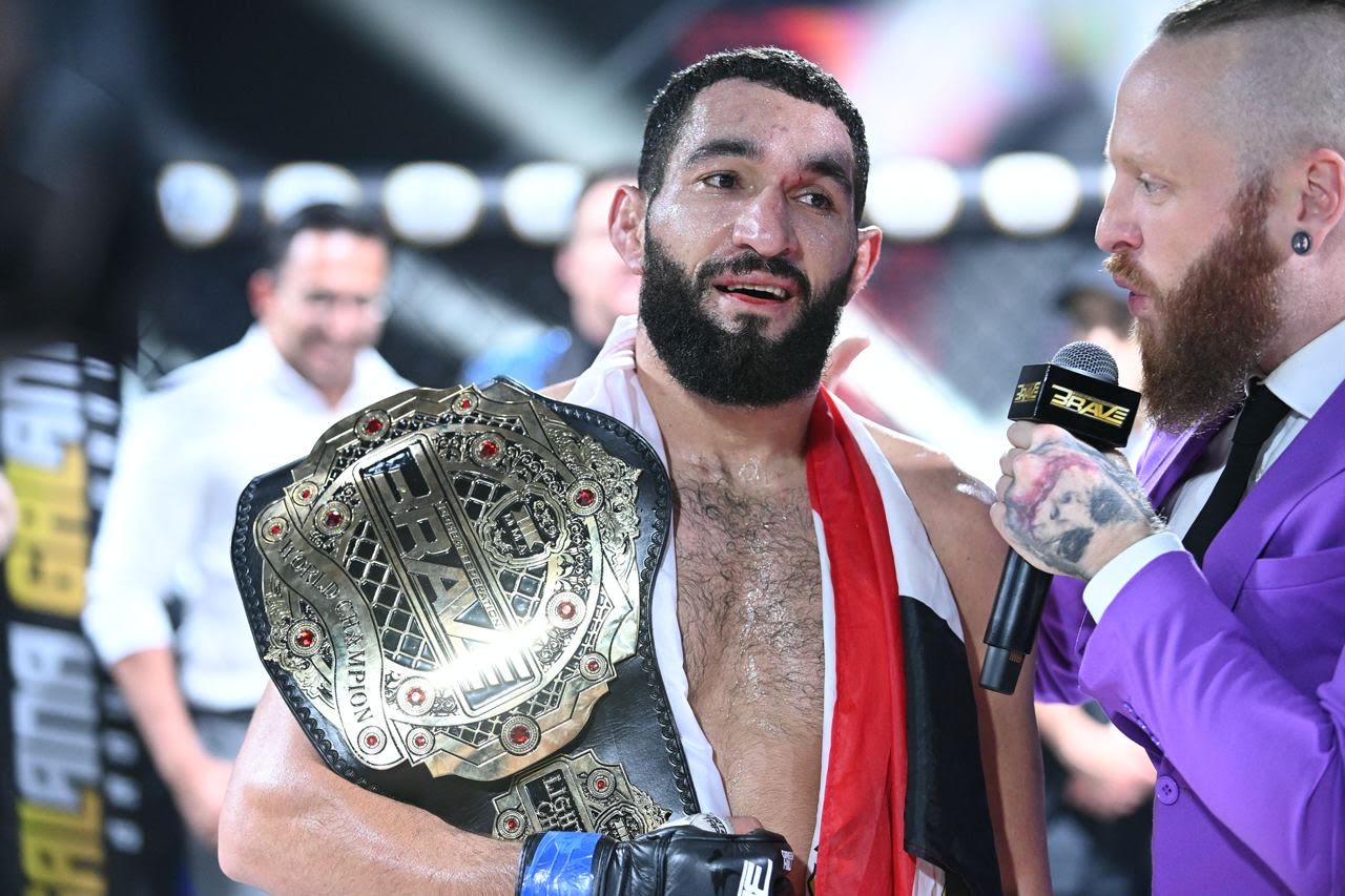 brave cf 54 ahmed amir puts on wrestling clinic becomes the first world champion from egypt in combat sports